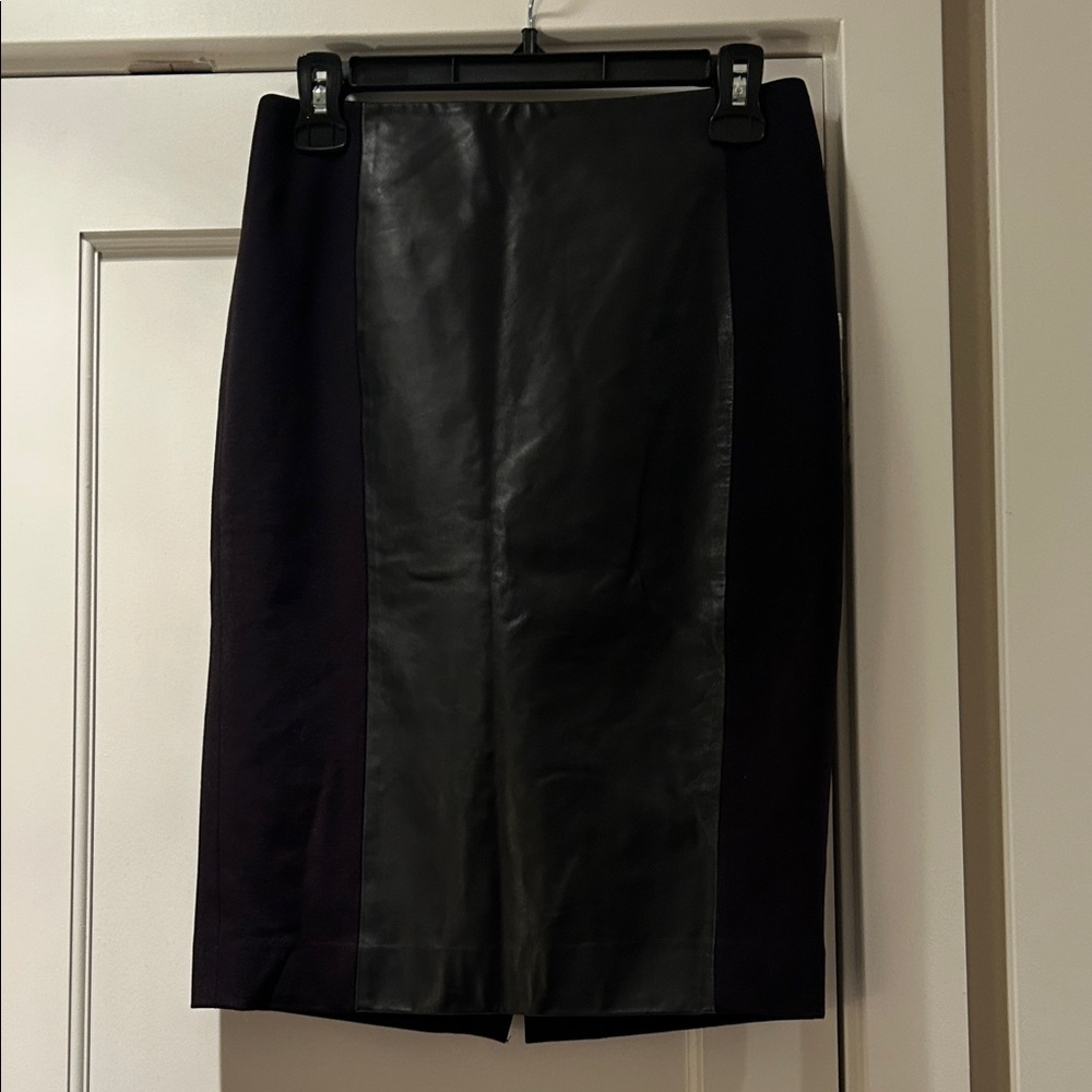 Black Leather Panel Skirt